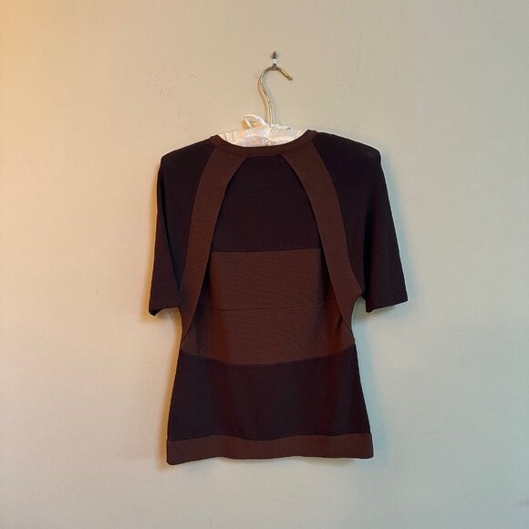 ISSEY MIYAKE Short Sleeve Random Pleated tops Cut IM03FJ710 Brown 2